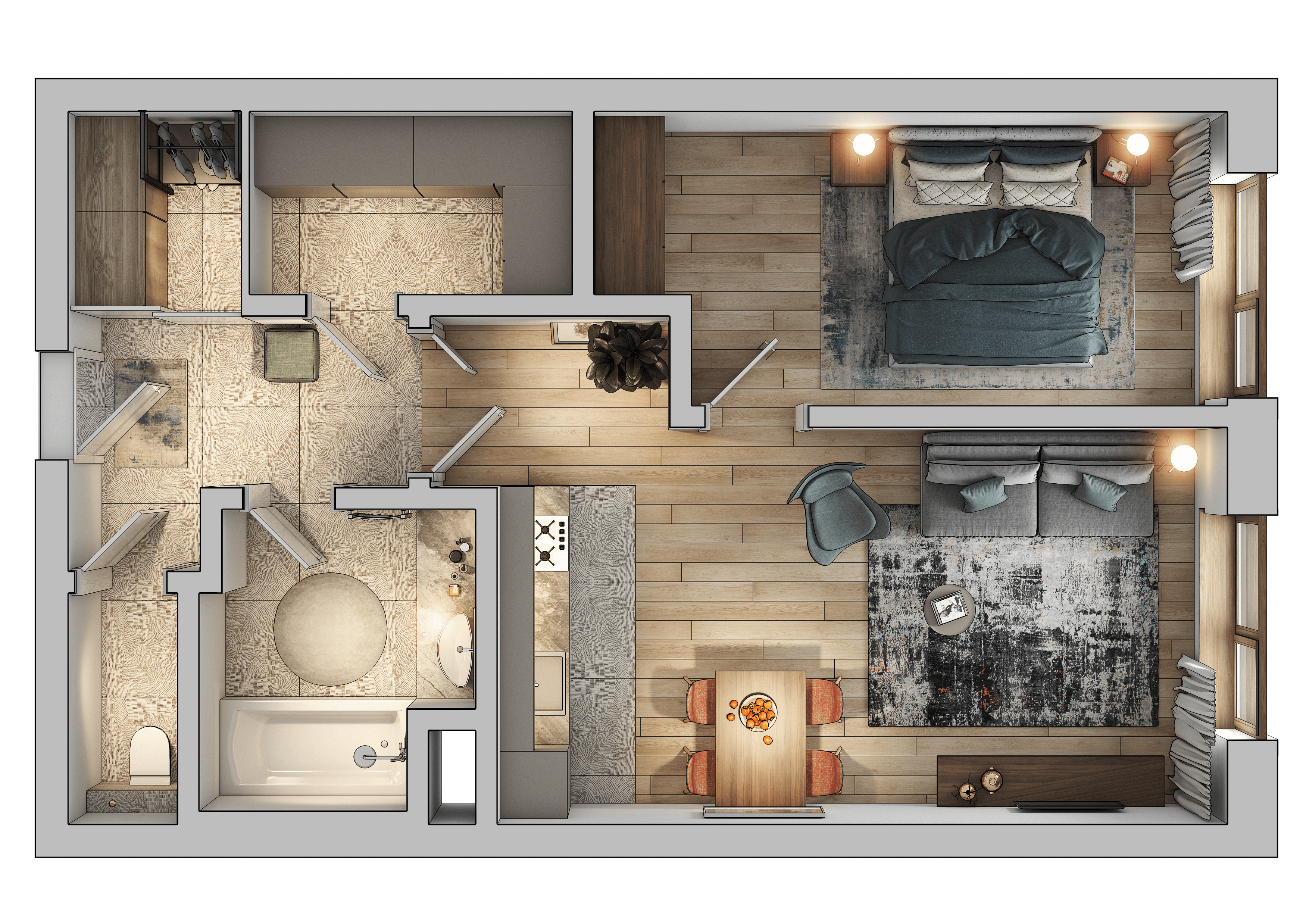 The interior of apartment B03