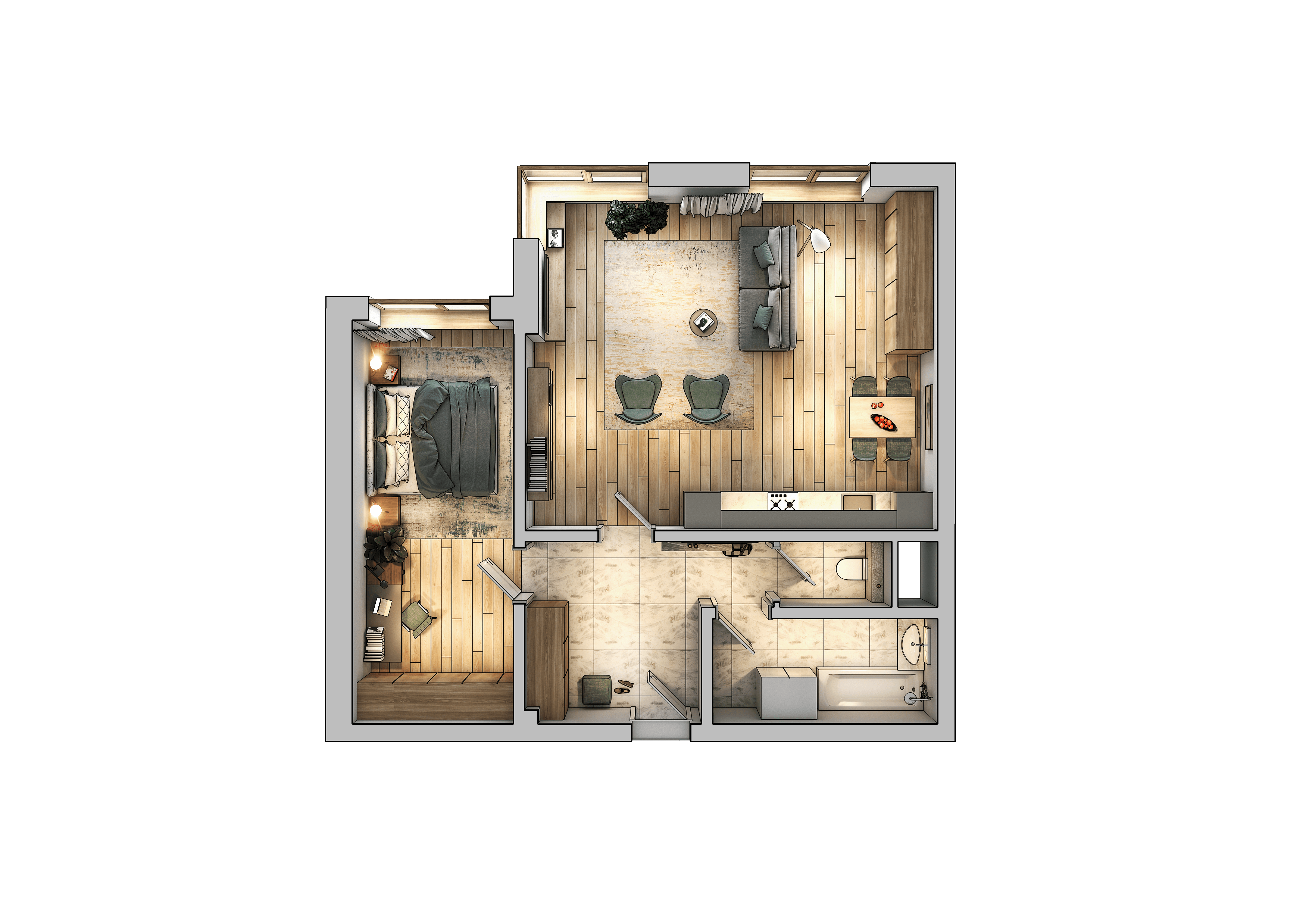 The interior of apartment B17